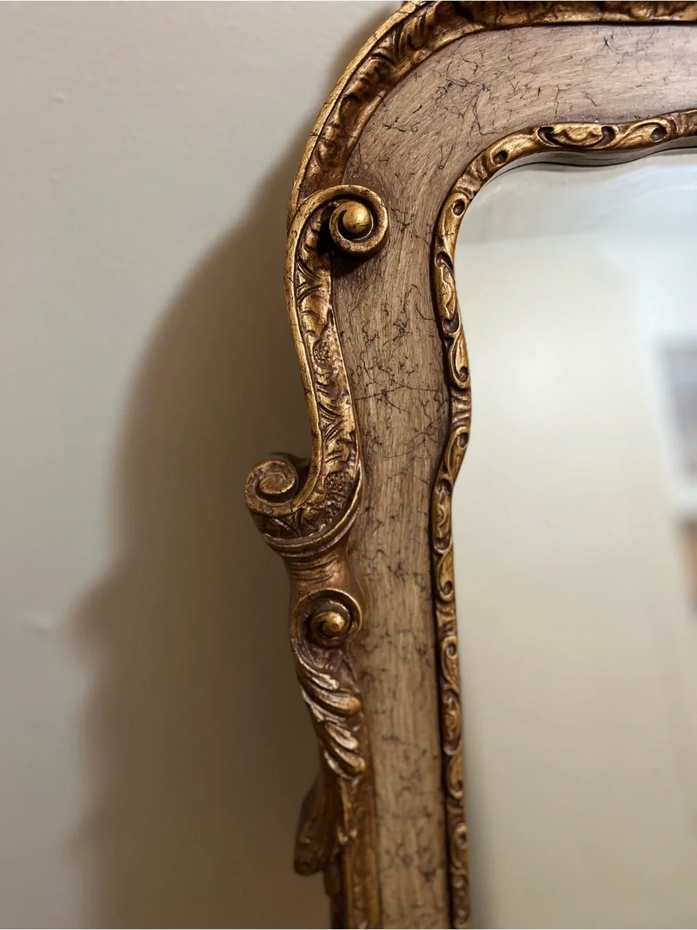 Pre 1900 Baroque Style Gold Ornate Victorian Mirror